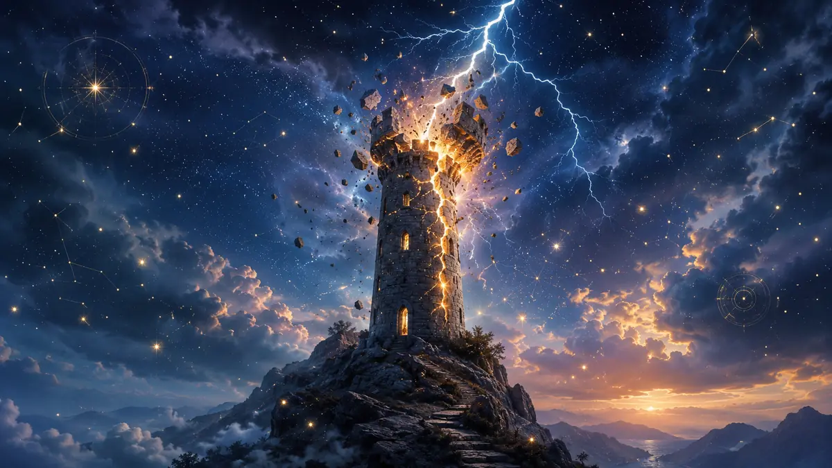 La torre sotto il fulmine