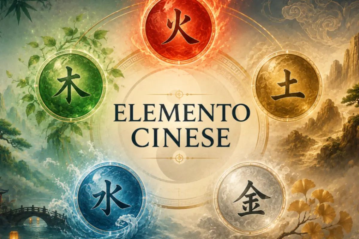 Immagine astratta per il calcolatore dell'elemento cinese