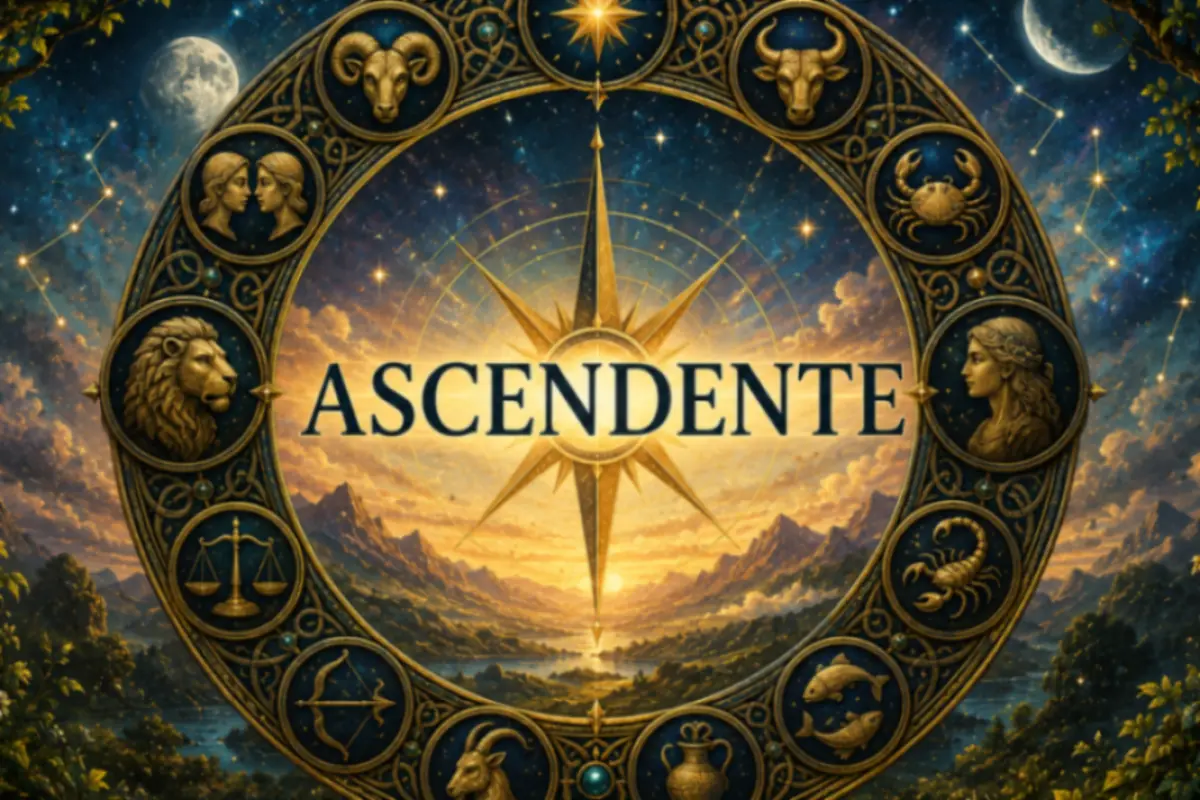 Immagine astratta con la ruota dello zodiaco per il calcolo dell'ascendente di nascita