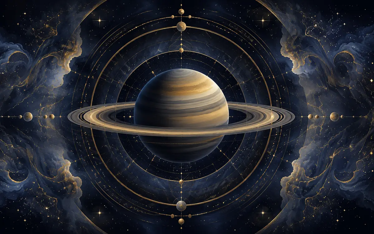 Immagine astratta con pianeta che rappresenta il giorno di nascita sabato