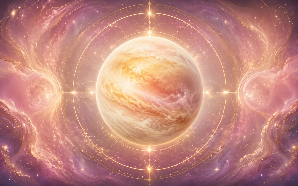Immagine astratta con pianeta che rappresenta il giorno di nascita venerdì