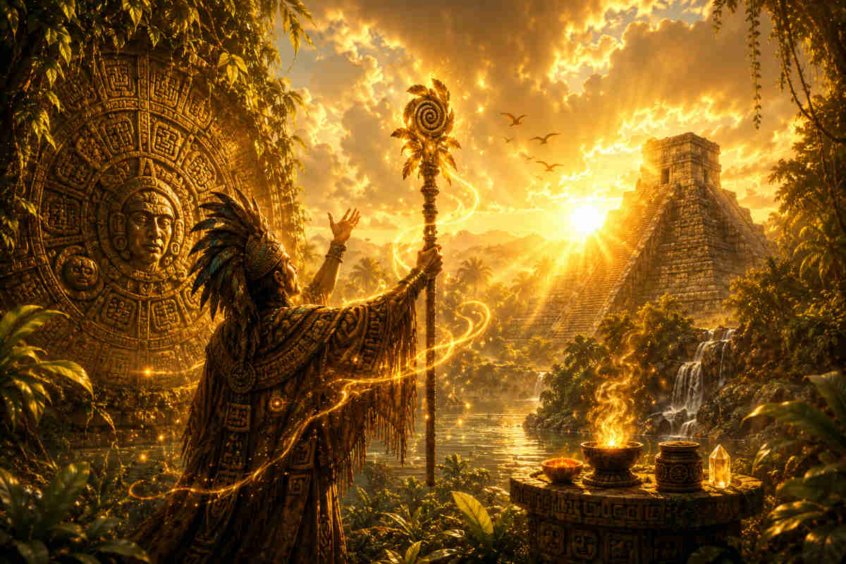 Immagine evocativa del segno del mago dell'Oroscopo maya
