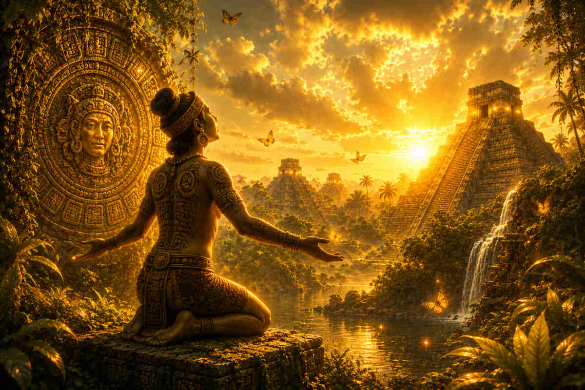 Immagine evocativa del segno dell'umano dell'Oroscopo maya