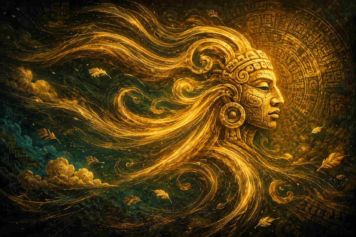 Immagine evocativa del segno del vento dell'Oroscopo maya