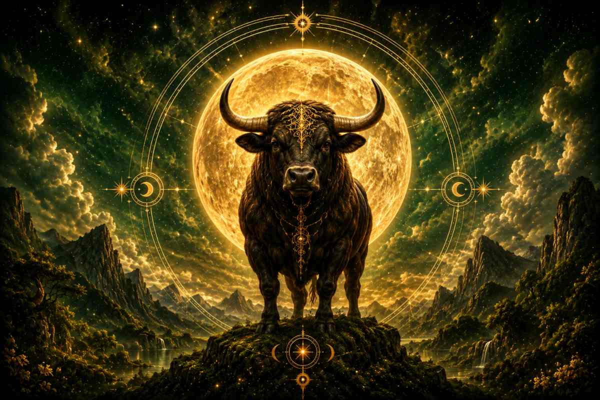 Immagine astratta per il segno lunare toro