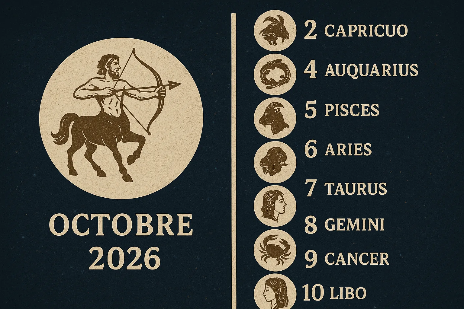 Oroscopo ottobre 2026: i 5 segni più fortunati nella classifica generale