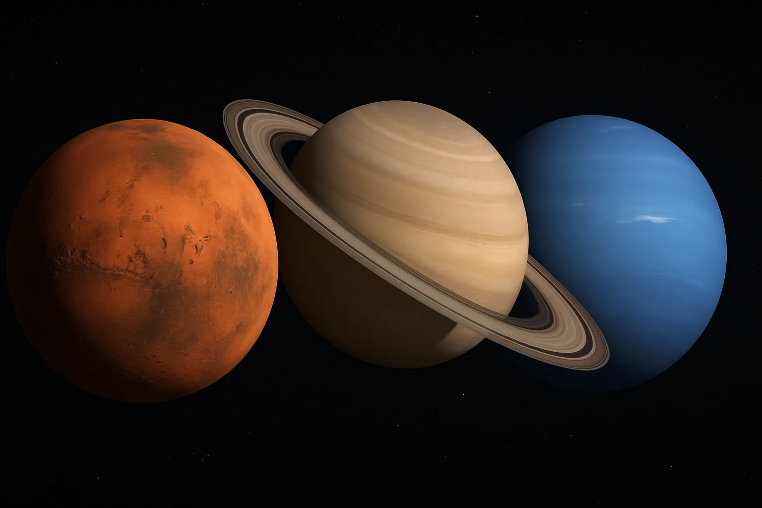 Marte, Saturno e Nettuno: i tre pianeti che plasmano il tema natale